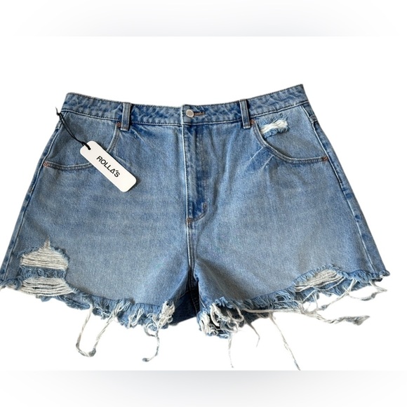 #50 NWT ROLLA'S Mirage High Rise Loose Fit Short in Sylvie Blue - Picture 5 of 7